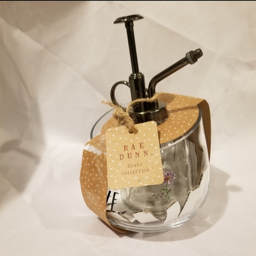 Rae Dunn Glass Collection Misting Bottle Terrarium Set